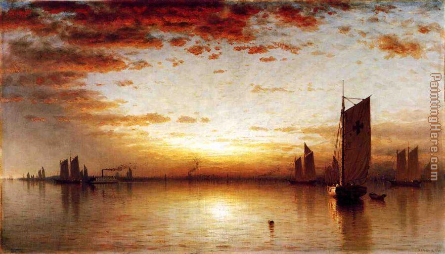 Sanford Robinson Gifford A Sunset, Bay of New York
